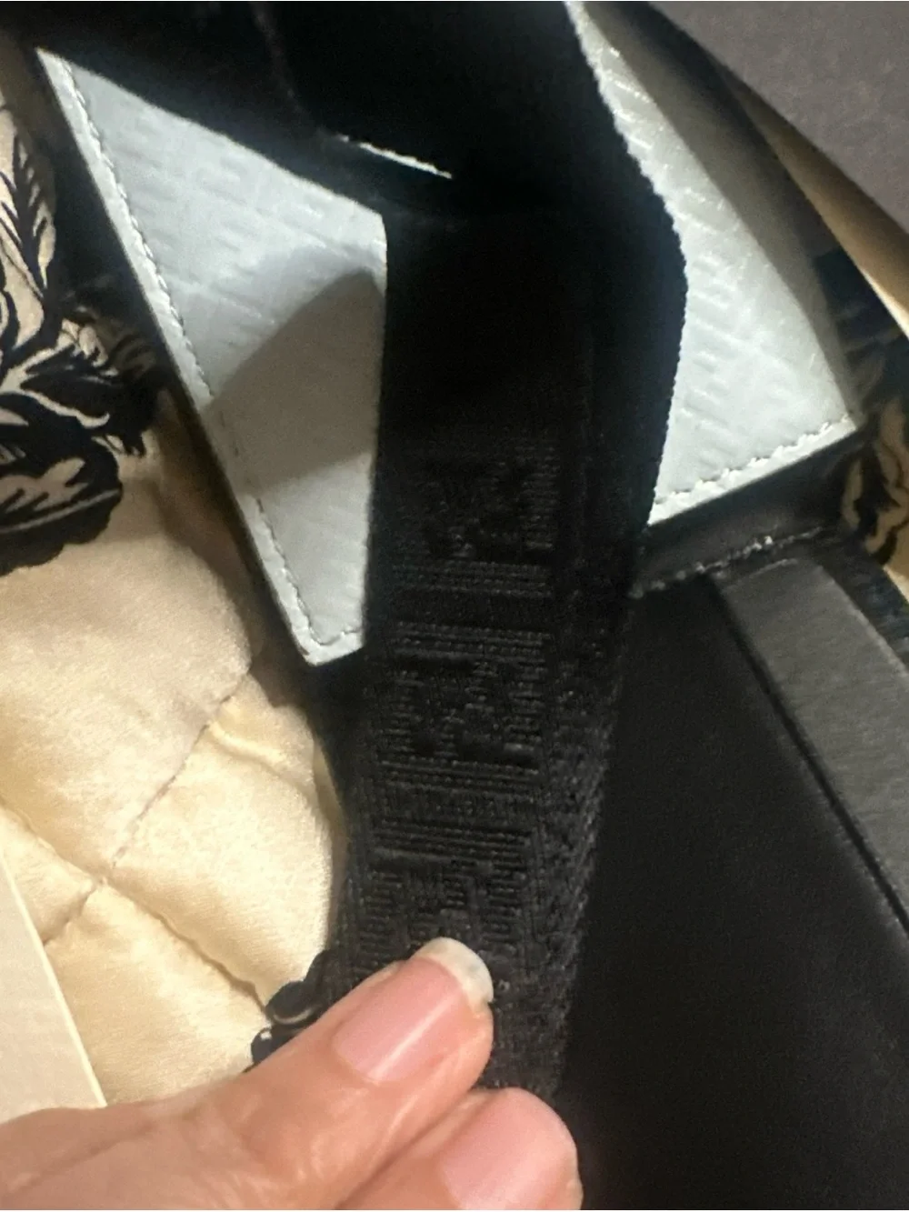 Fendi Roma Blue Leather Card Case with Black Strap NWT, Box Unisex